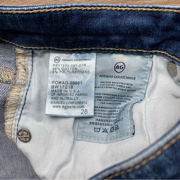 AG Distressed The Stilt Roll-Up - Cigarette Roll-Up Jeans - 28 - Picture 5 of 11